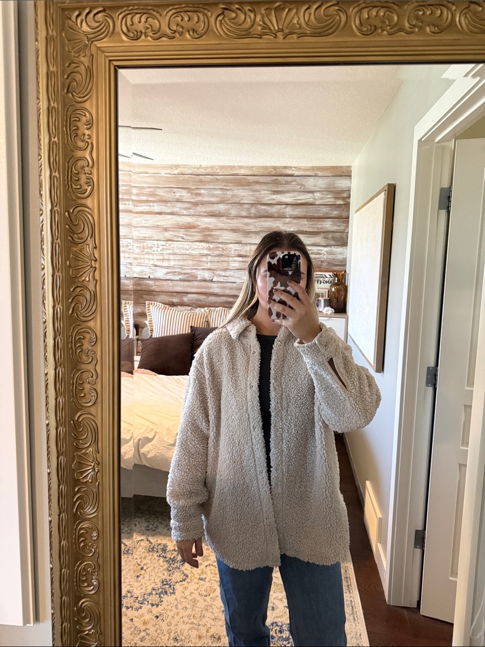 H&M Sherpa Biege Jacket | Plush Teddy Jacket in Light Taupe